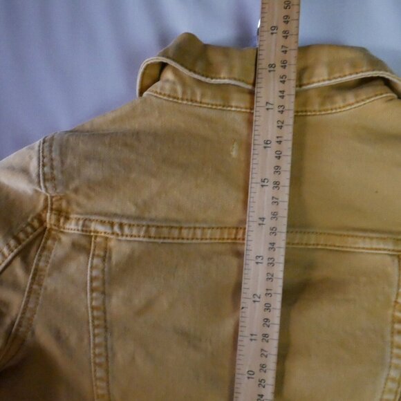 Kidpik Girls Size Small 7/8 Yellow Mustard Jacket Metal Button Up - Picture 9 of 11